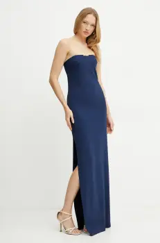 Elisabetta Franchi rochie culoarea bleumarin, maxi, drept, ABR4652E2 imagine