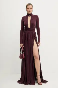 Elisabetta Franchi rochie culoarea bordo, maxi, evazati, ABR1656E2 imagine