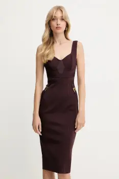 Elisabetta Franchi rochie culoarea bordo, mini, mulata, AB81056E2 imagine
