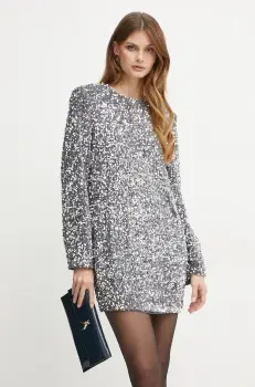 Elisabetta Franchi rochie culoarea gri, mini, drept, AB70347E2 imagine