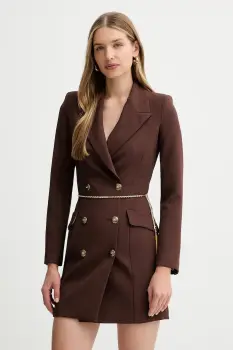 Elisabetta Franchi rochie culoarea maro, mini, drept, AB89657E2 imagine