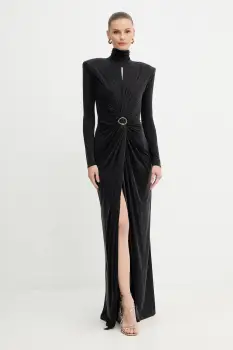 Elisabetta Franchi rochie culoarea negru, maxi, drept, ABR0656E2 imagine