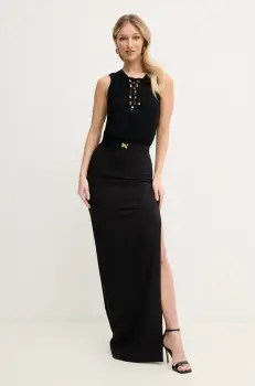 Elisabetta Franchi rochie culoarea negru, maxi, mulata, ABR3851E2 imagine