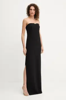 Elisabetta Franchi rochie culoarea negru, midi, mulata, AB84852E3 imagine