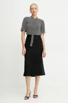 Elisabetta Franchi rochie culoarea negru, midi, mulata, AB85752E2 imagine