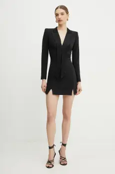 Elisabetta Franchi rochie culoarea negru, mini, drept, AB70951E2 imagine