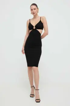 Elisabetta Franchi rochie culoarea negru, mini, mulata imagine