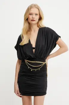 Elisabetta Franchi rochie culoarea negru, mini, mulata, AB76551E2 imagine