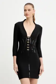 Elisabetta Franchi rochie culoarea negru, mini, mulata, AB79757E2 imagine