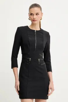 Elisabetta Franchi rochie culoarea negru, mini, mulata, AB82356E2 imagine