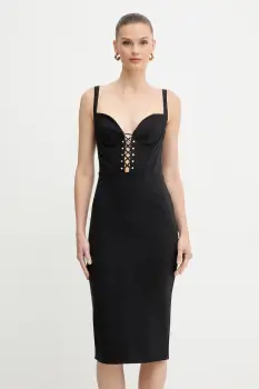 Elisabetta Franchi rochie culoarea negru, mini, mulata, AB87857E2 imagine