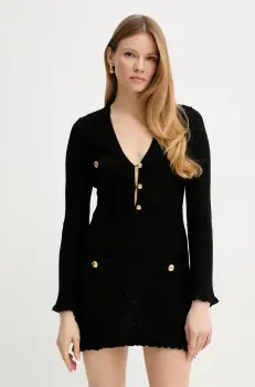 Elisabetta Franchi rochie culoarea negru, mini, mulata, AM76Q52E2 imagine