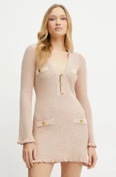 Elisabetta Franchi rochie culoarea roz, mini, mulata, AM76Q52E2 imagine