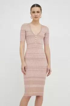 Elisabetta Franchi rochie culoarea roz, mini, mulata imagine