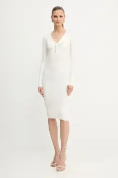 Elisabetta Franchi rochie din matase mini-ajustat de culoare bej AM10B56E2 imagine