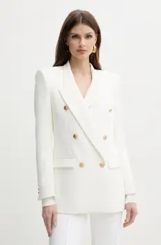 Elisabetta Franchi sacou culoarea bej, cu doua randuri de nasturi, neted, GI14751E2 imagine