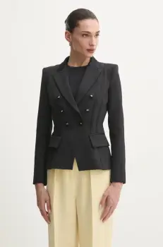 Elisabetta Franchi sacou culoarea negru, cu doua randuri de nasturi, uni, GI14251E2 imagine