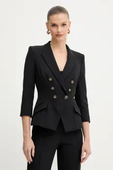 Elisabetta Franchi sacou culoarea negru, cu doua randuri de nasturi, uni, GI17456E2 imagine