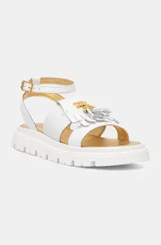 Elisabetta Franchi sandale din piele pentru copii culoarea alb, F4A2-E0300 imagine