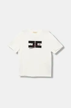 Elisabetta Franchi tricou copii culoarea alb, EFTS245.0.JE006 imagine