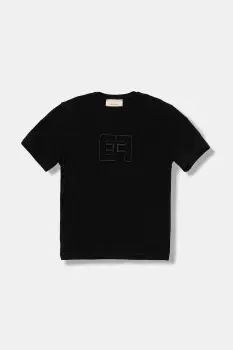 Elisabetta Franchi tricou copii culoarea negru, EFTS246.0.JE006 imagine