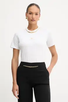 Elisabetta Franchi tricou din bumbac culoarea alb, MA02856E2 imagine