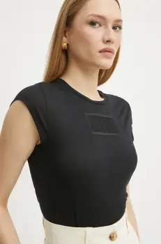 Elisabetta Franchi tricou femei, culoarea negru, MA00451E2 imagine