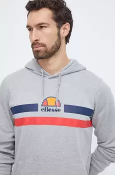 Ellesse bluza barbati, culoarea gri, cu gluga, cu imprimeu imagine