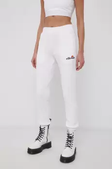 Ellesse Pantaloni femei, culoarea alb, melanj imagine