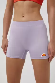 Ellesse pantaloni scurti femei, culoarea violet, neted, medium waist imagine