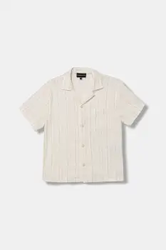 Emporio Armani bluza tip camasa pentru copii, cu adaos de in imagine