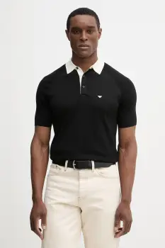 Emporio Armani tricou polo cu matase imagine