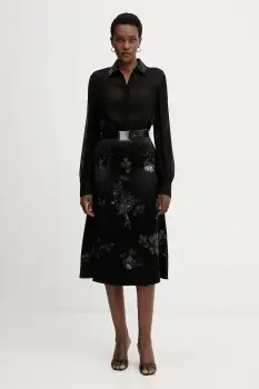 Ermanno Firenze rochie culoarea negru, midi, evazati, 57TQ009EL0CC imagine