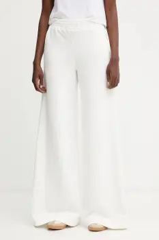 Ermanno Scervino pantaloni culoarea alb, lat, high waist, D474P607LEM imagine