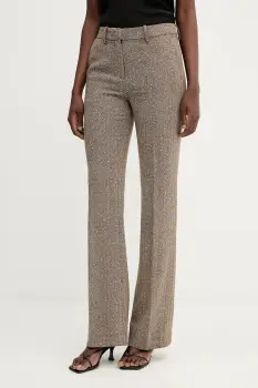 Ermanno Scervino pantaloni culoarea maro, evazati, high waist, 57TP002ED0 imagine