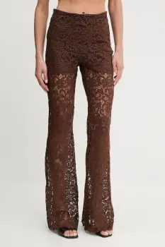 Ermanno Scervino pantaloni culoarea maro, evazati, high waist, D464P605FDHGJ imagine