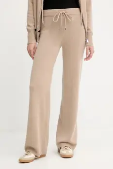 Ermanno Scervino pantaloni de lana culoarea bej, lat, high waist, 57TP033E52 imagine