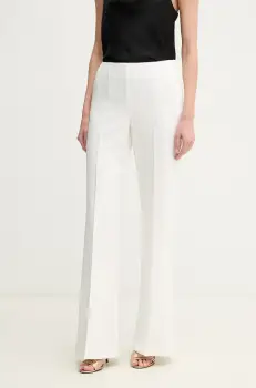 Ermanno Scervino pantaloni femei, culoarea alb, lat, high waist, 56TP004EV7 imagine