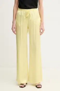 Ermanno Scervino pantaloni femei, culoarea galben, drept, high waist, 56TP078EL1 imagine