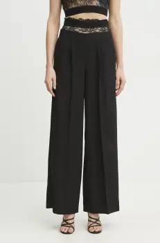 Ermanno Scervino pantaloni femei, culoarea negru, drept, high waist, 56TP057E22 imagine