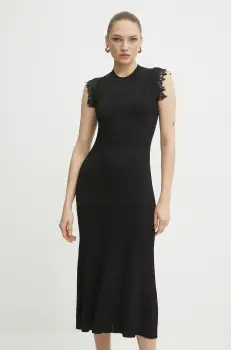 Ermanno Scervino rochie culoarea negru, midi, evazati, 56TQ004EO1 imagine