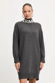 Ermanno Scervino rochie din lana culoarea gri, mini, oversize, 57TQ026EO1 imagine