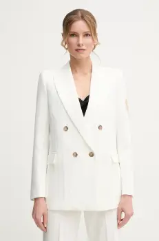 Ermanno Scervino sacou culoarea alb, cu doua randuri de nasturi, cu imprimeu, 56TI001EV7 imagine