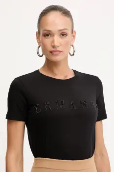 Ermanno Scervino tricou din bumbac culoarea negru, 57TL012EE2R imagine