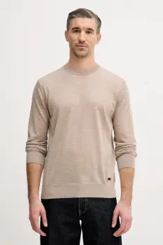 Eton pulover de lana culoarea bej, light, 100013670 imagine