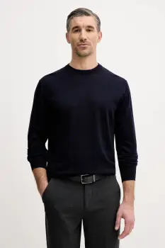 Eton pulover de lana culoarea bleumarin, light, 100013670 imagine