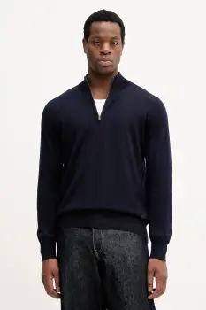 Eton pulover de lana culoarea bleumarin, light, cu turtleneck, 100013665 imagine