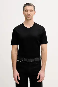 Eton tricou din bumbac culoarea negru, uni, 100002356 imagine