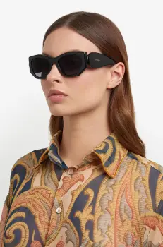 Etro ochelari de soare femei, culoarea negru, ETROPAISLEY imagine