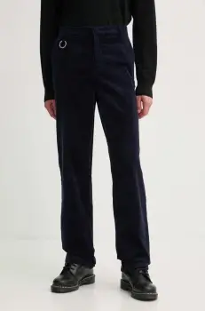 Etudes Studio pantaloni de catifea cord culoarea albastru marin, drept, H24MMTRO463 imagine